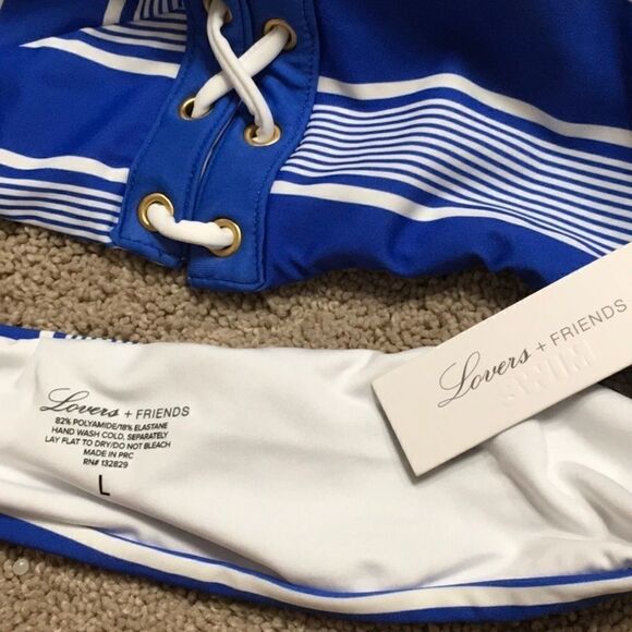 New. Lovers + Friends Sailor stripe bikini set. M-bottom/L-top. NWT - Picture 12 of 16